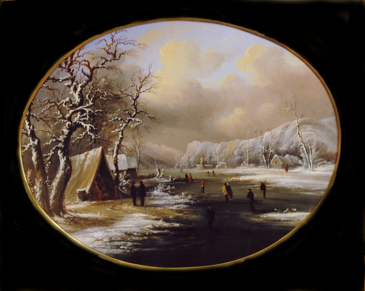Zimní bruslení v New Jersey, ca. 1847. od Regis Francois Gignoux