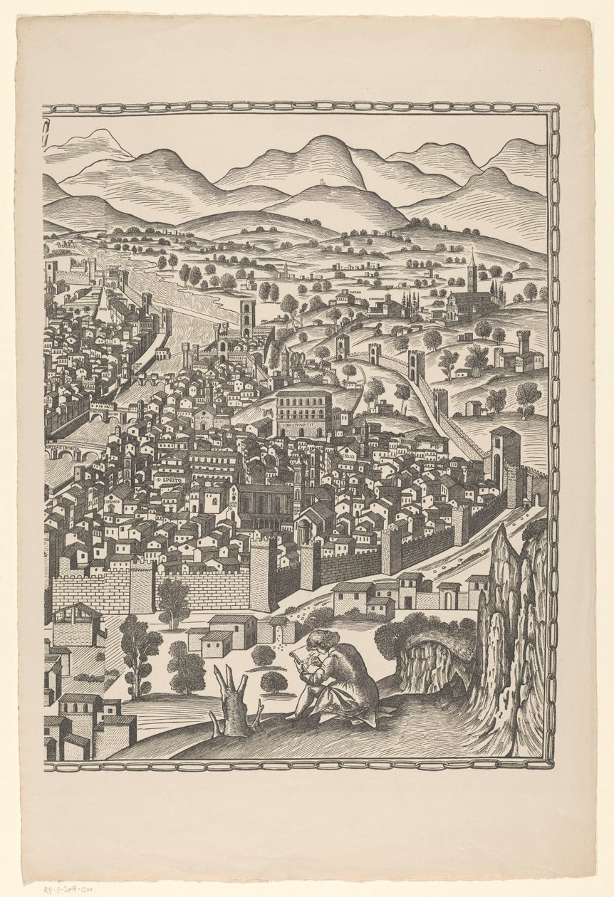 Pohled na Florencii (pravá část) Fiorenza (název na objektu) od Reichsdruckerei