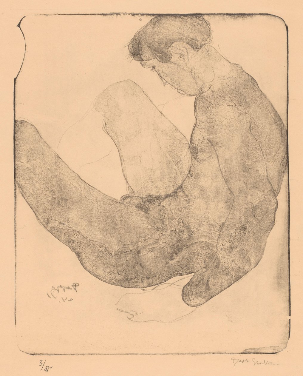 Nahý muž se zvednutými koleny od Reijer Stolk (signed by artist)