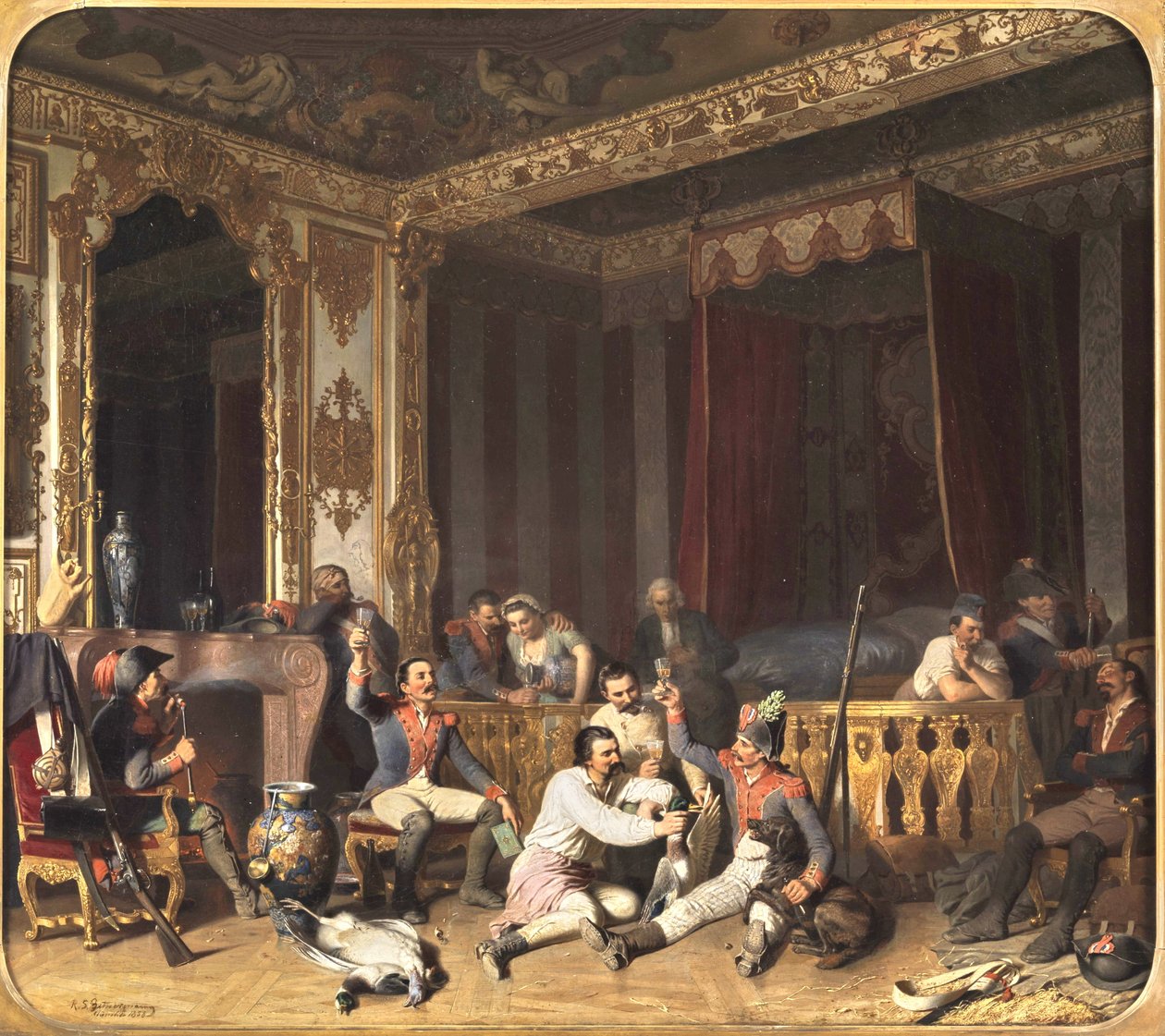 Francouzští vojáci obsazují hrad. od Reinhard Sebastian Zimmermann
