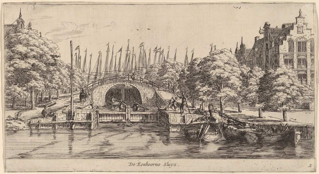 Unicorns Sluice (The Unicorns Sluys) od Reinier Nooms, called Zeeman