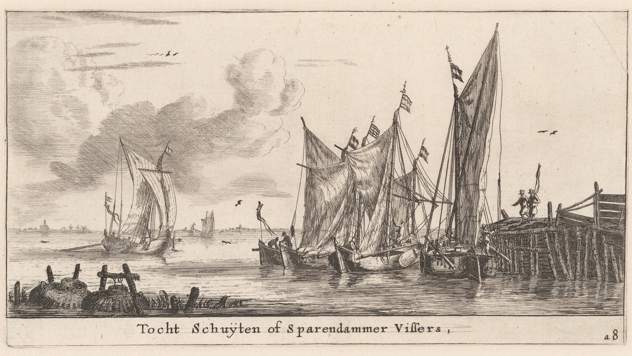 "Tocht Schuiten" nebo Spaarndamské rybářské lodě od Reinier Nooms, called Zeeman