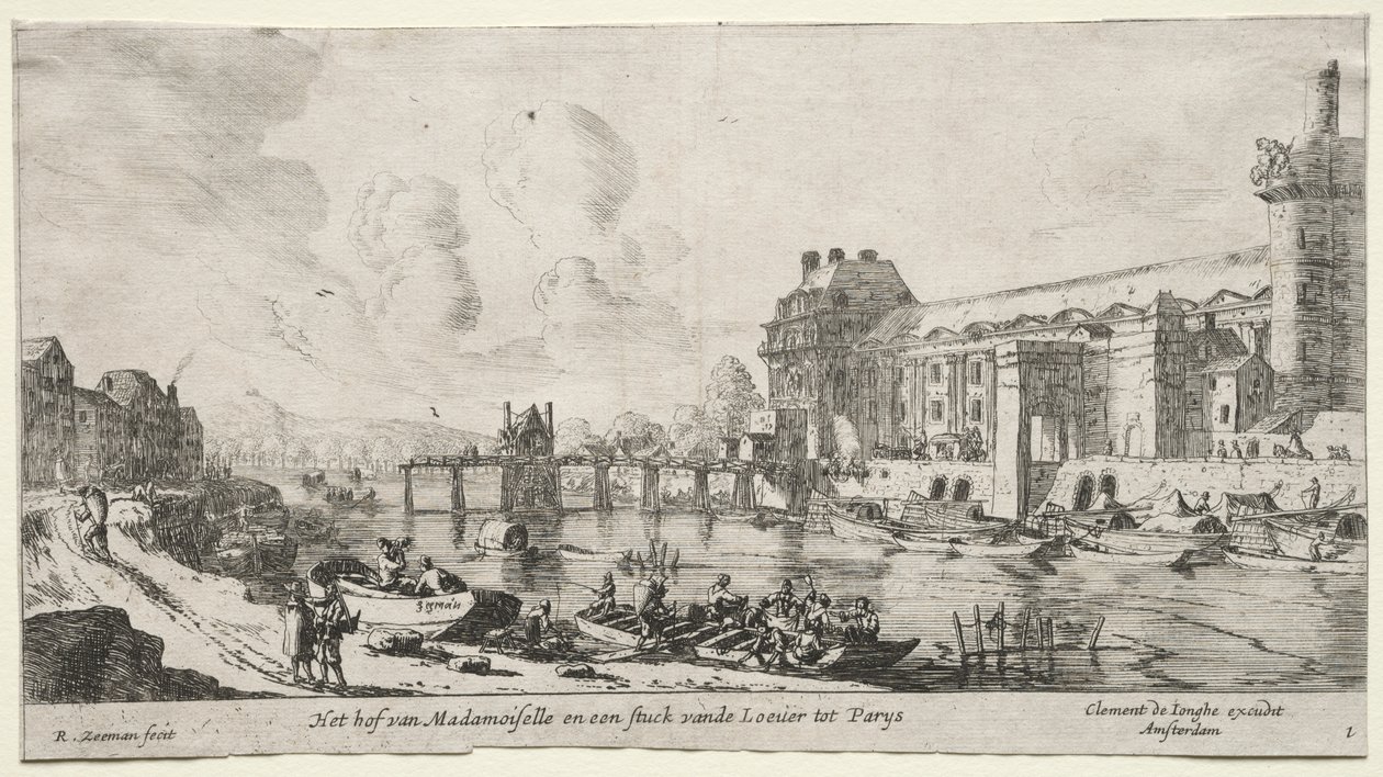 Pohledy na Paříž: Pohled na Louvre a Tuileries od Reinier Nooms, called Zeeman
