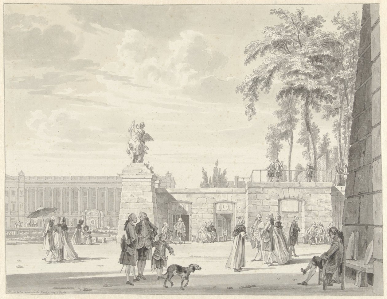 Tuileries Garden v Paříži od Reinier Vinkeles (I)