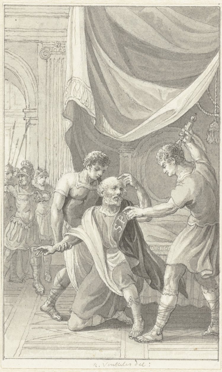 Osmdesátiletý Gordianus donucen vstoupit do císařství od Reinier Vinkeles (I)