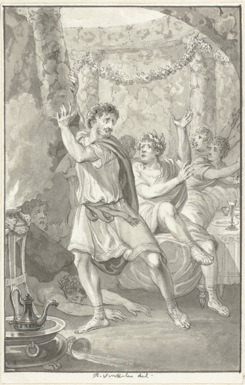 Lucius Aemilius Sejanus redt het leven van Tiberius od Reinier Vinkeles (I)