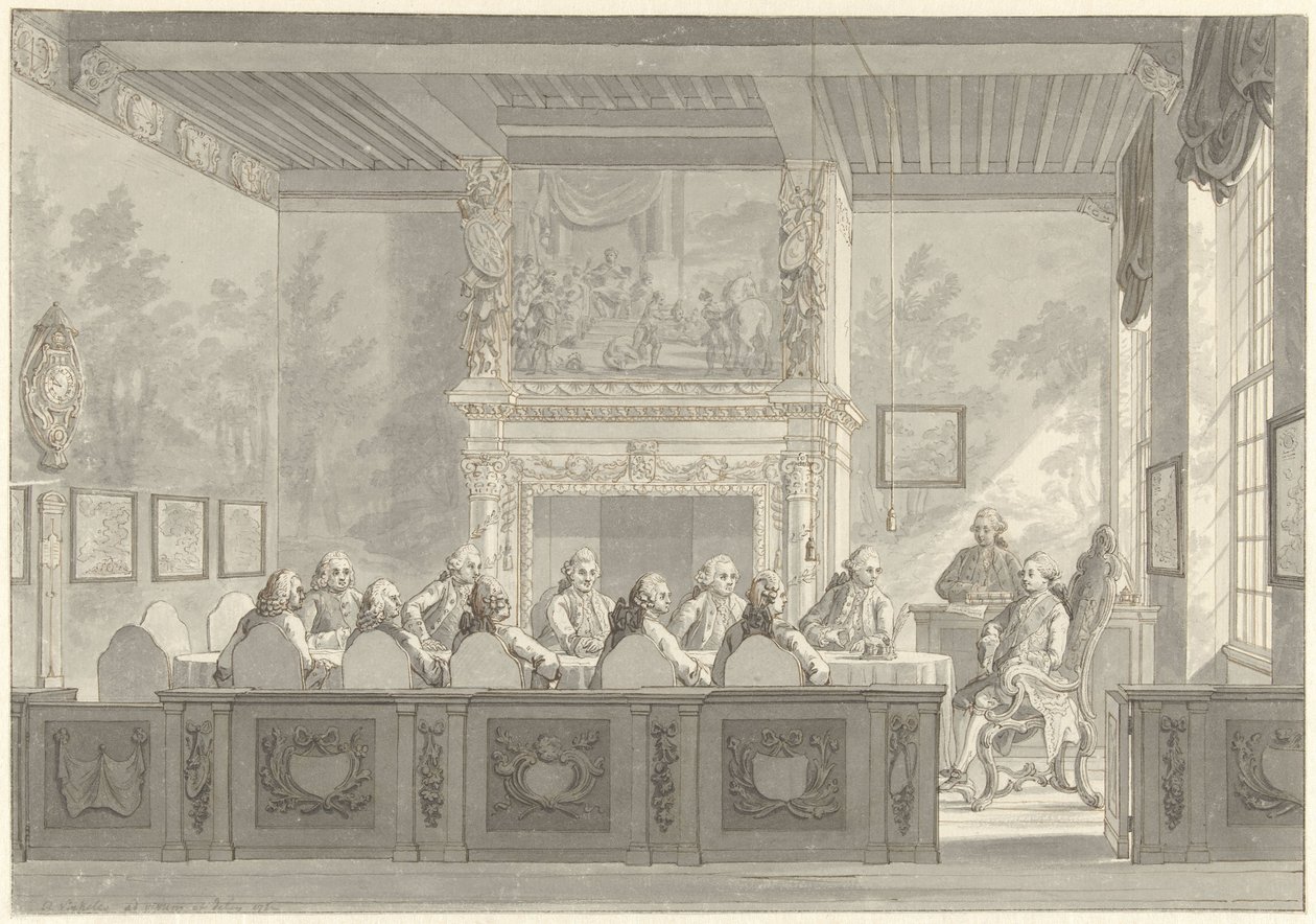 Sídlo prince Williama V. v College of Admirality v Amsterdamu od Reinier Vinkeles (I)