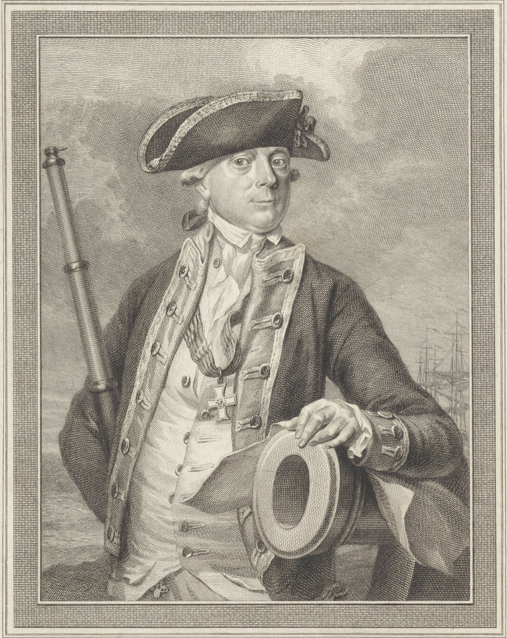 Admirál Jan Hendrik van Kinsbergen 1735-1819, hrabě z Dogger Bank, 1781 od Reinier Vinkeles