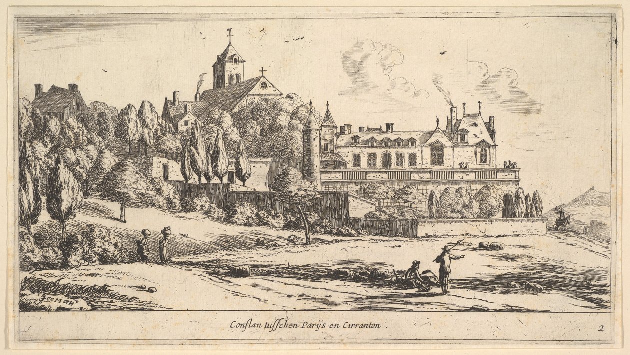 Pohled na Conflans, 17. století. od Reinier Zeeman