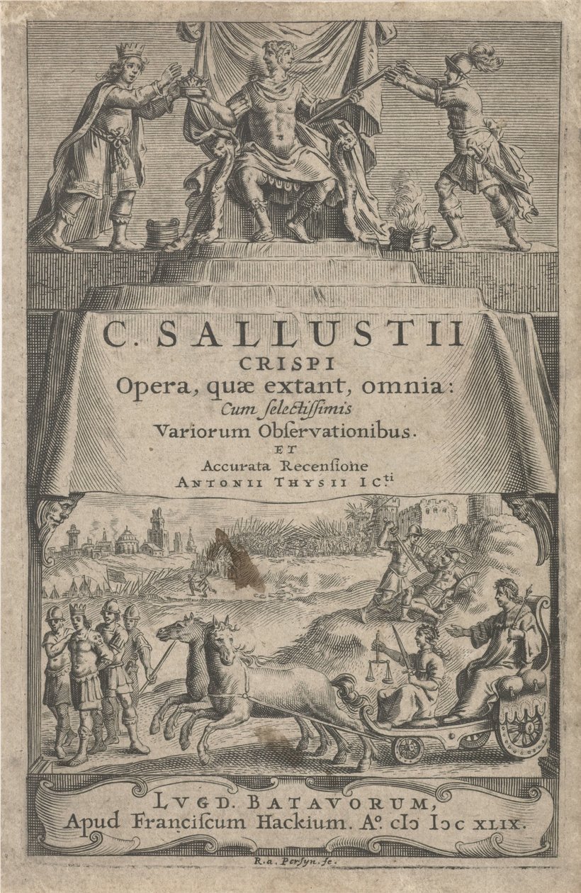 Císař a spravedlnost na triumfálním voze Titulní strana pro: A. Thysius jr., Opera, quæ extant, omnia, 1649 od Reinier van Persijn
