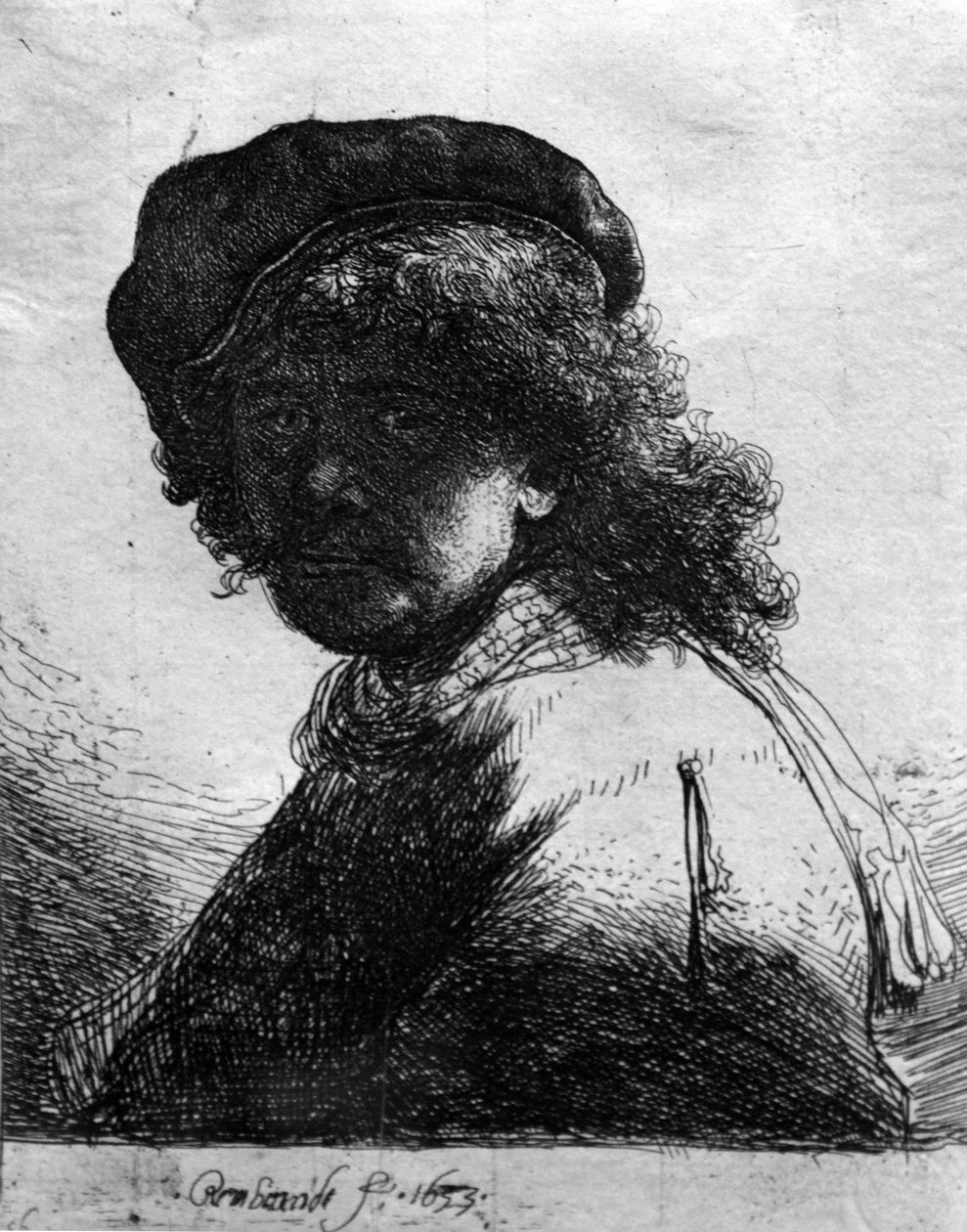 Autoportrét se šálou od Rembrandt van Rijn