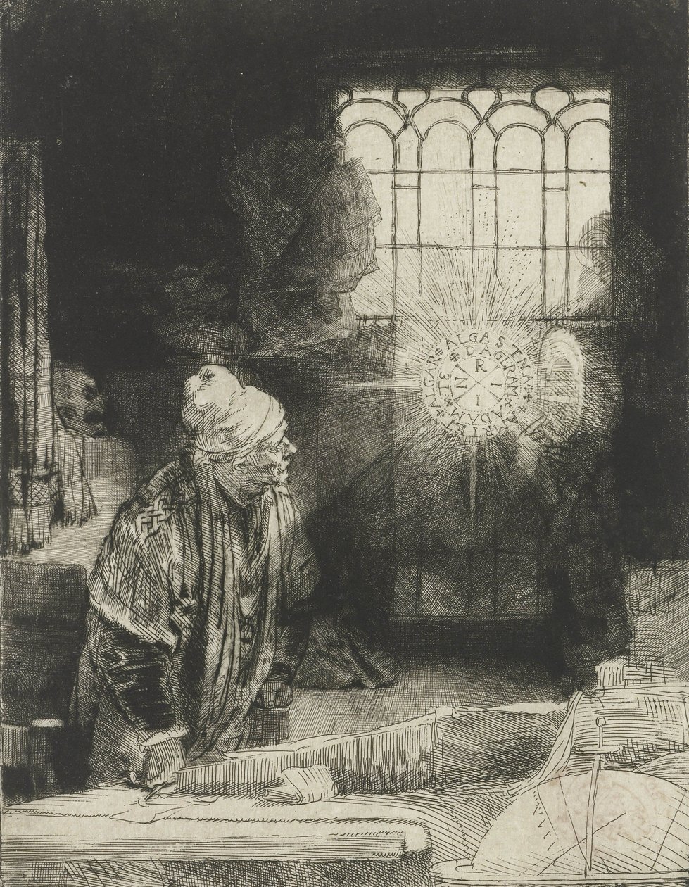 Učenec ve své studii od Rembrandt van Rijn