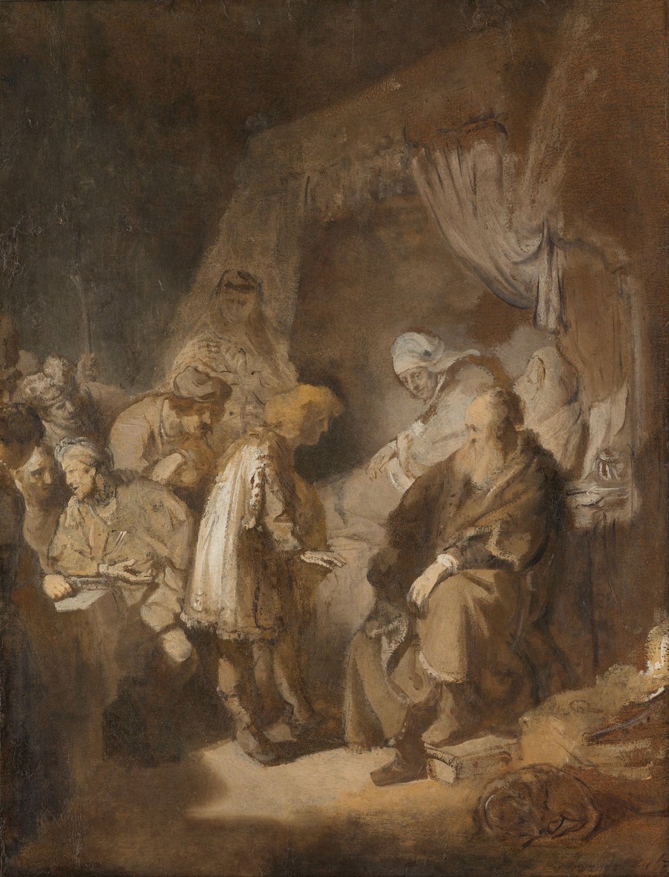 Joseph vypráví své sny svým rodičům a bratrům, 1633 od Rembrandt van Rijn