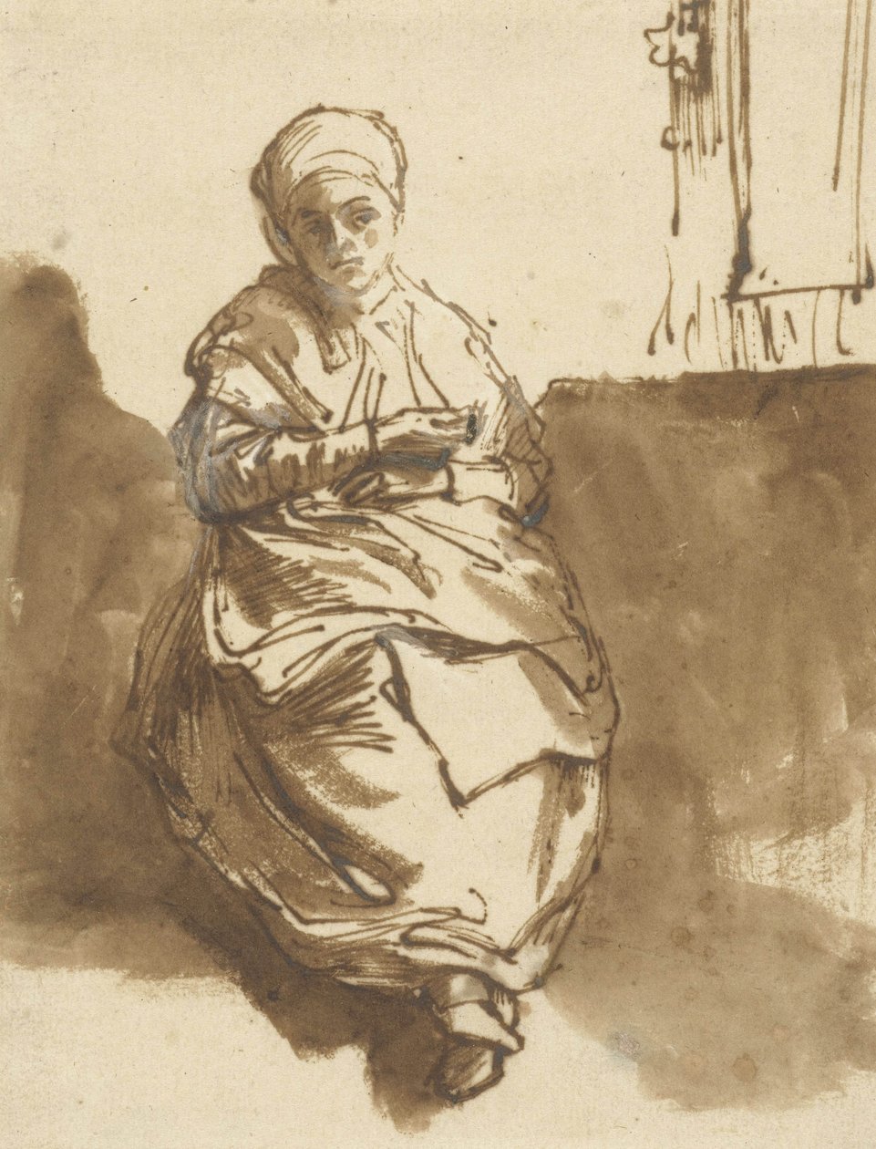 Saskia sedí u okna, kolem roku 1638 od Rembrandt van Rijn