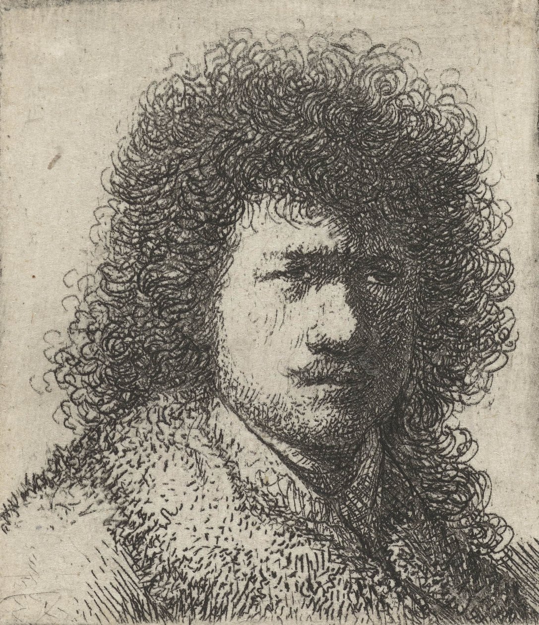 Autoportrét s neupravenými vlasy, 1628-31 od Rembrandt van Rijn