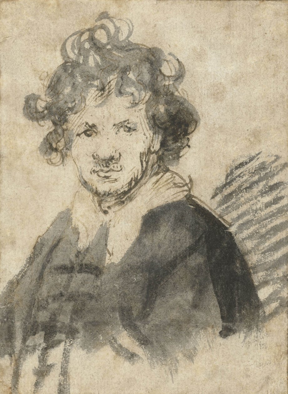 Autoportrét s rozcuchanými vlasy, c.1628-29 od Rembrandt van Rijn