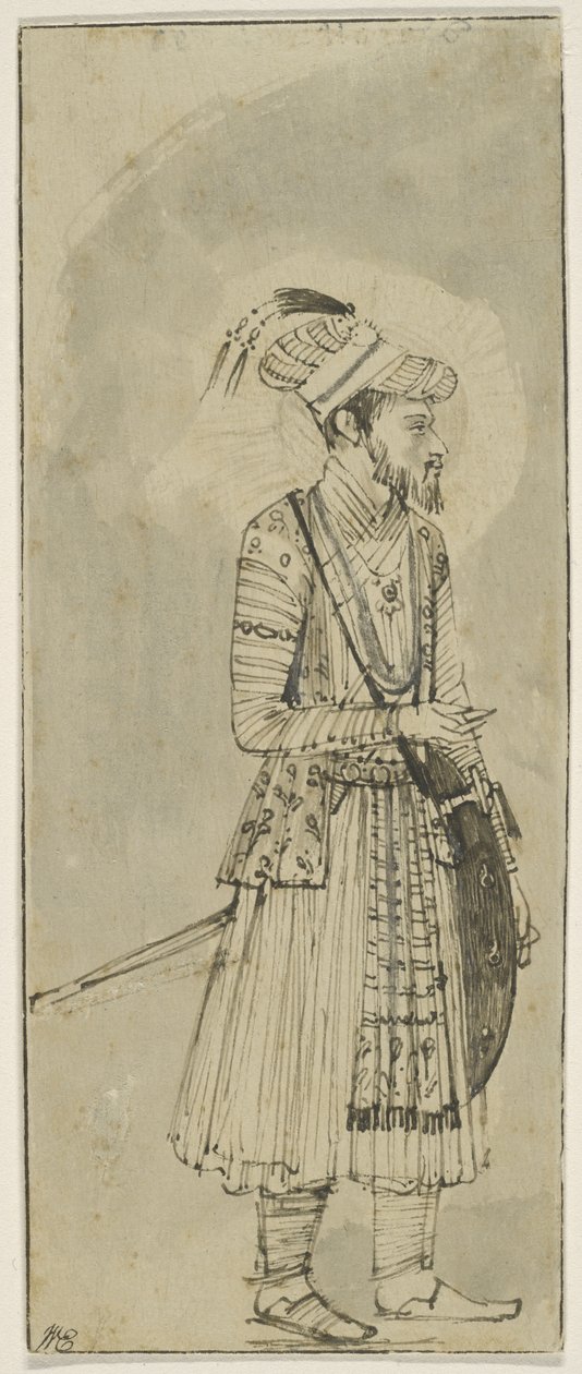 Kopie Mughalské miniatury, cca 1655 (pero a inkoust s mytím na papíře) od Rembrandt van Rijn