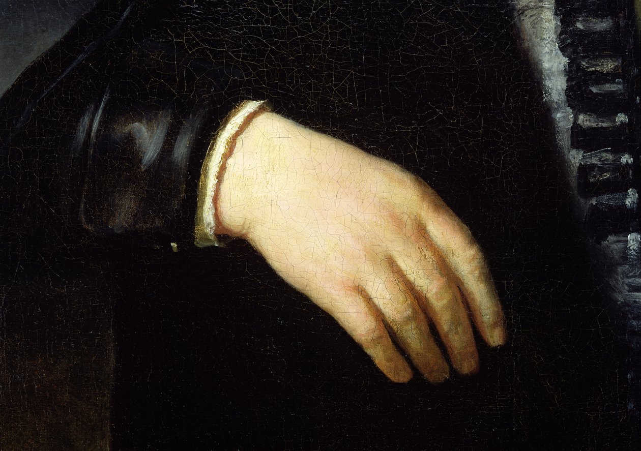 Celovečerní portrét stojícího muže, 1639 (detail) (viz 242009) od Rembrandt van Rijn