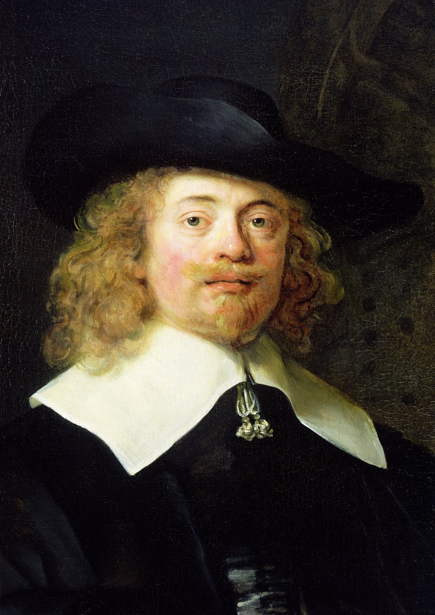 Celovečerní portrét stojícího muže, 1639 (detail) (viz 242009) od Rembrandt van Rijn