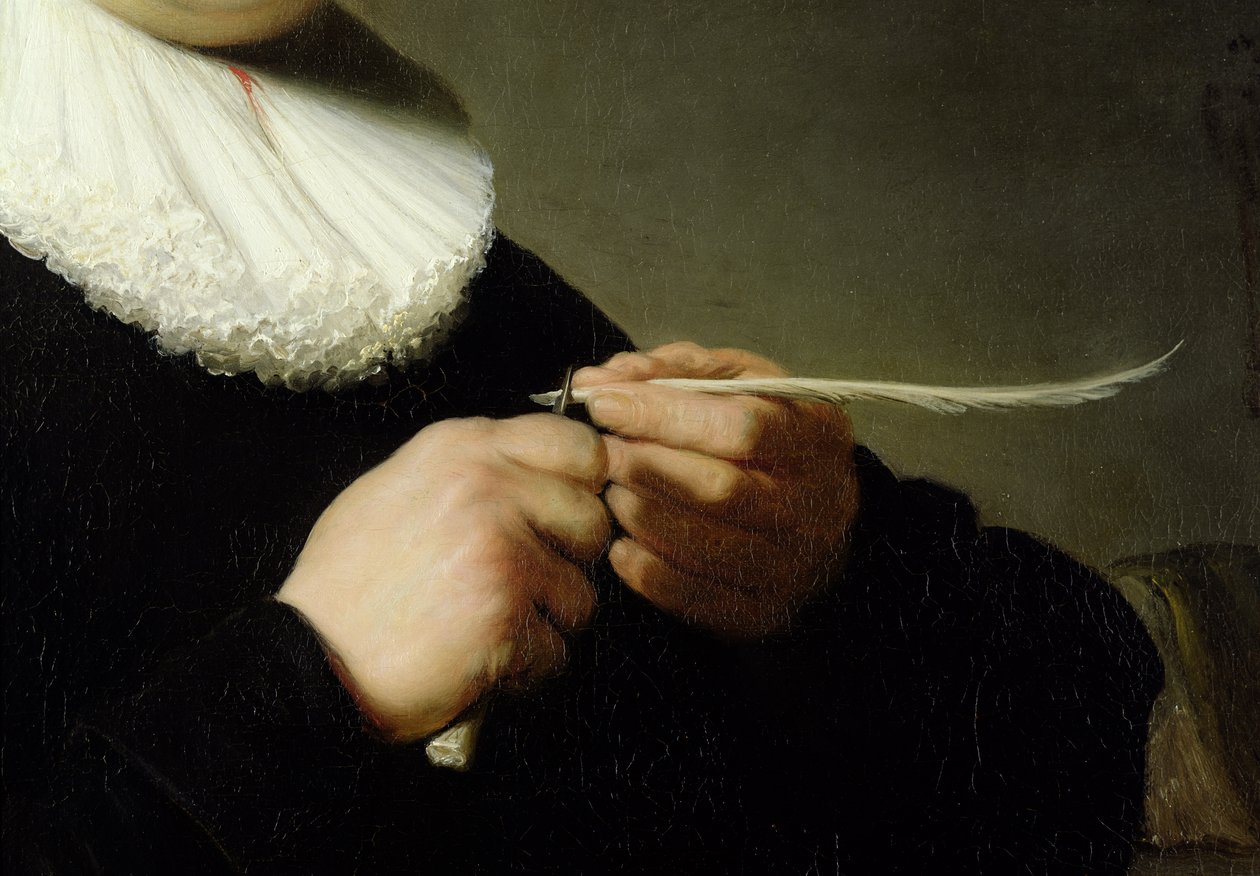 Muž brousící brko, 1632 (detail) od Rembrandt van Rijn