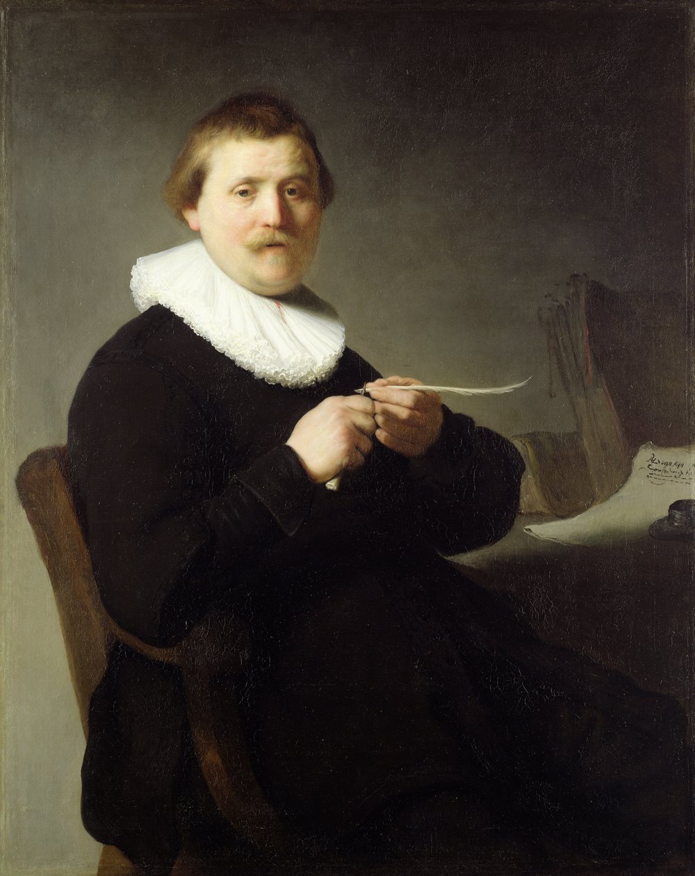 Muž brousící brko, 1632 od Rembrandt van Rijn