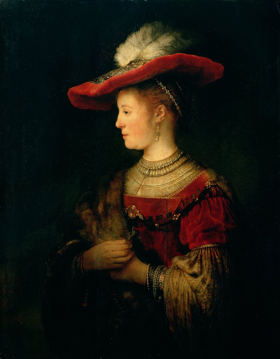Portrét Saskia van Uylenburgh (1612-42) od Rembrandt van Rijn