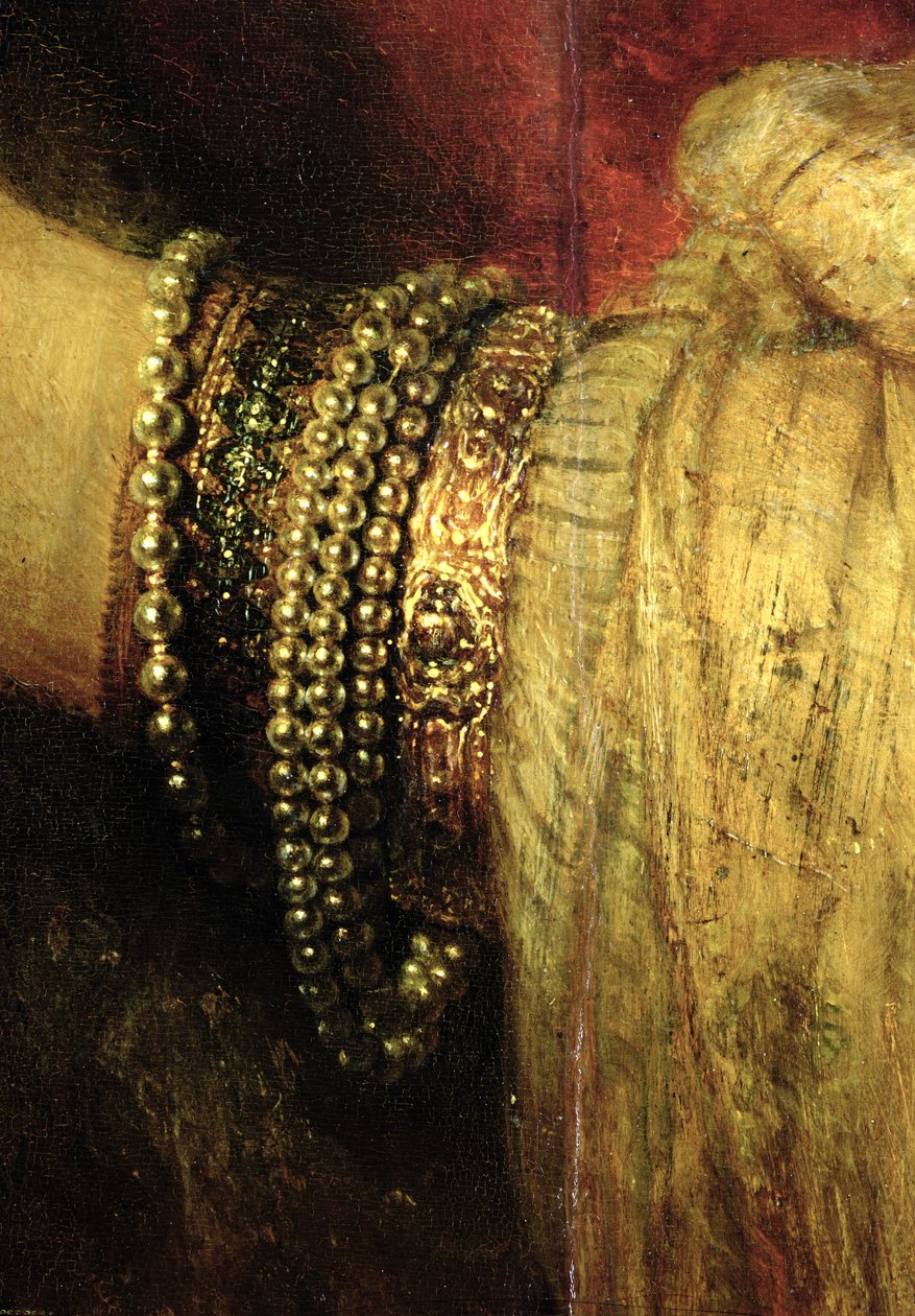 Portrét Saskia van Uylenburgh (1612-42) v bohatém kostýmu (detail) (viz 244316) od Rembrandt van Rijn