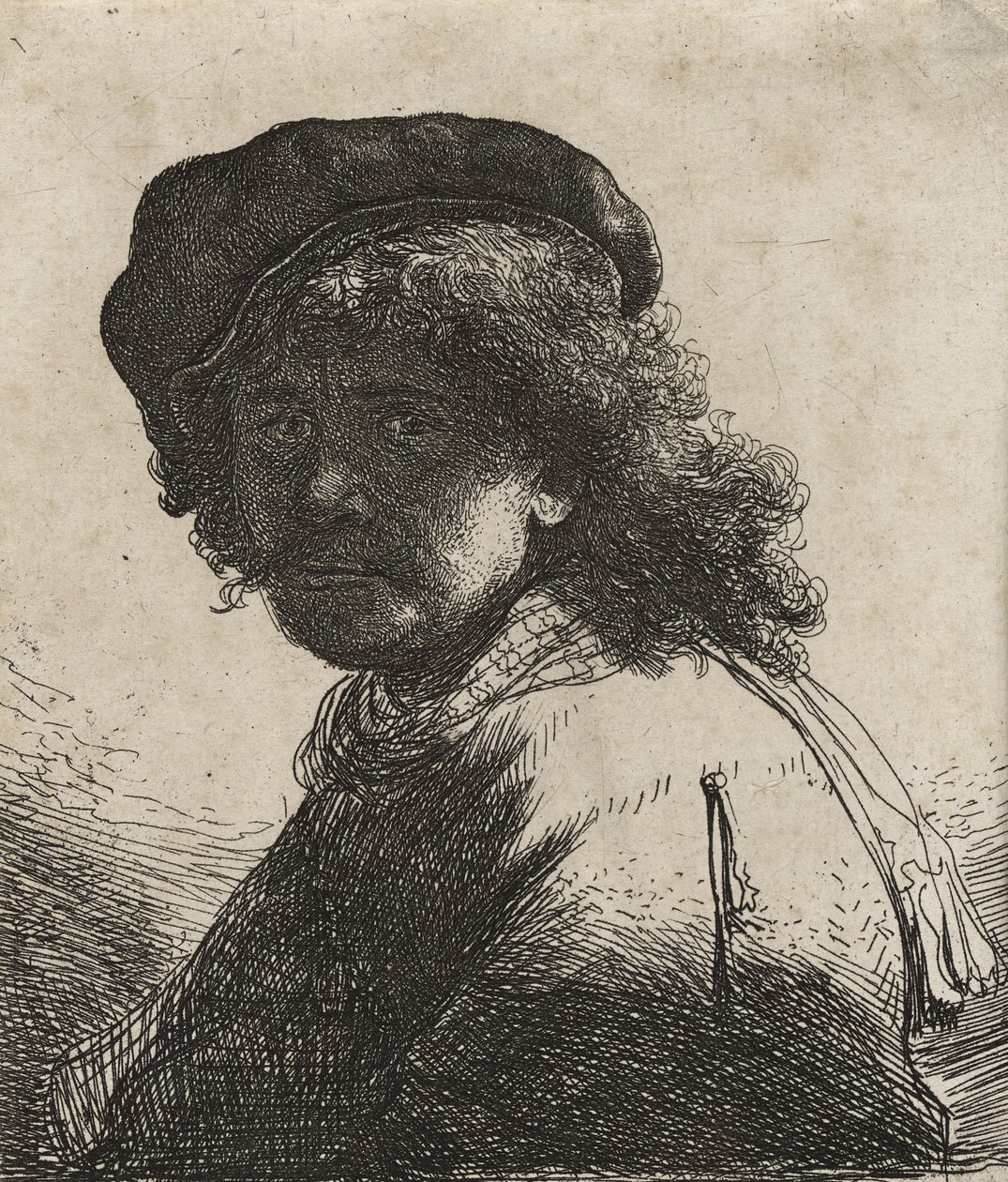 Rembrandt v čepici a šátku, kolem roku 1663 od Rembrandt van Rijn
