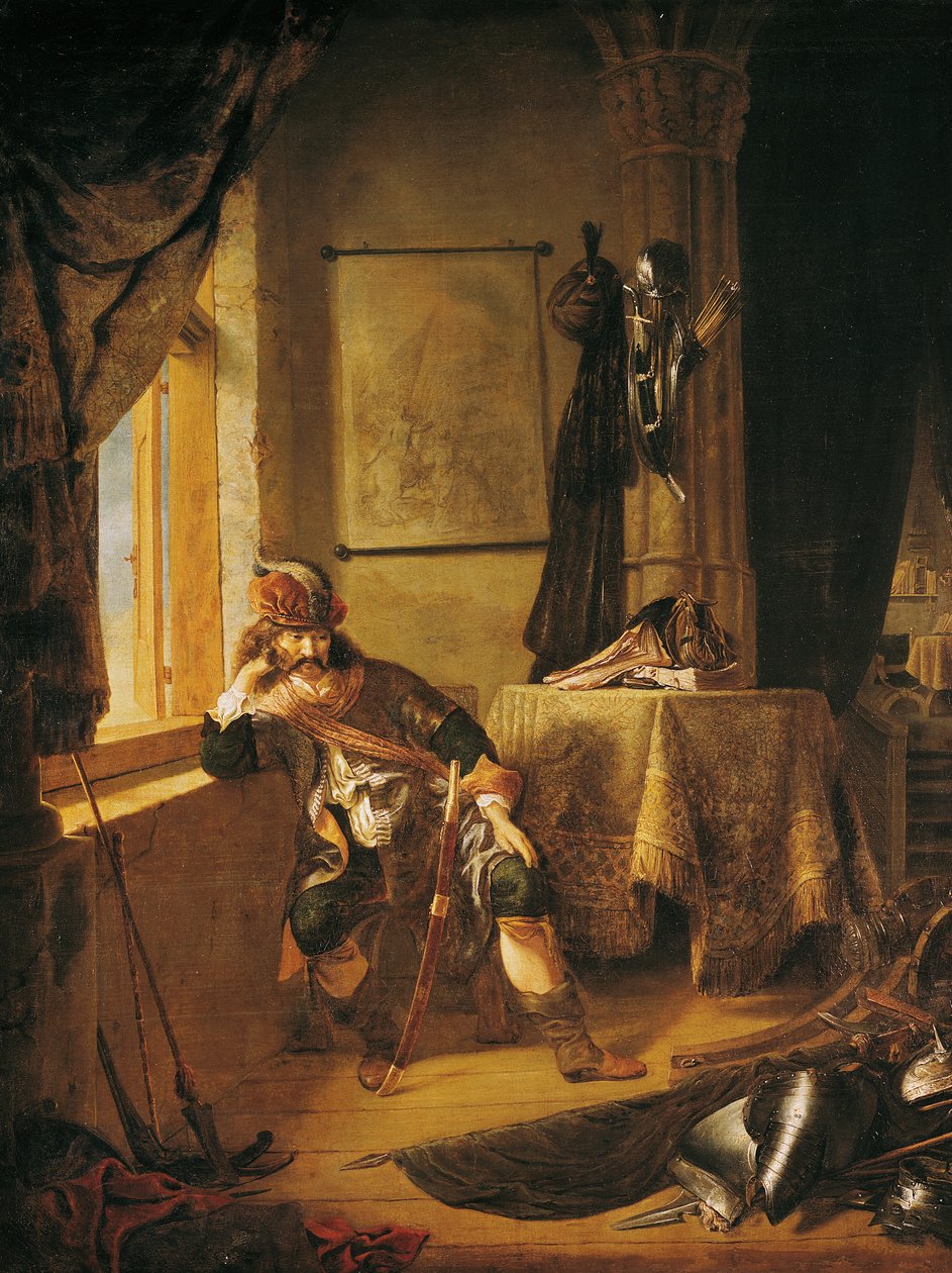 Bojovník v myšlenkách od Rembrandt van Rijn
