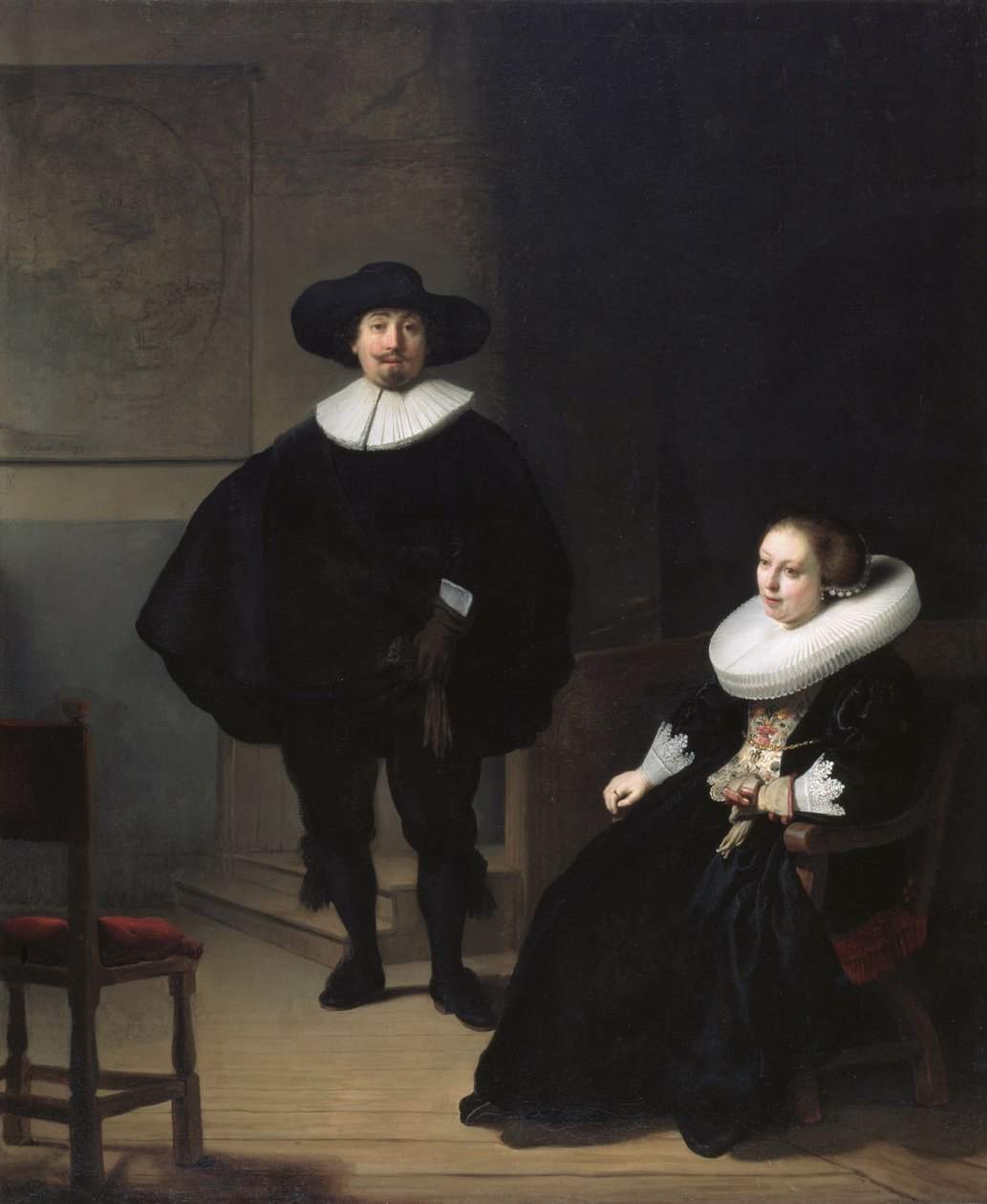 Dáma a pán v černém od Rembrandt van Rijn