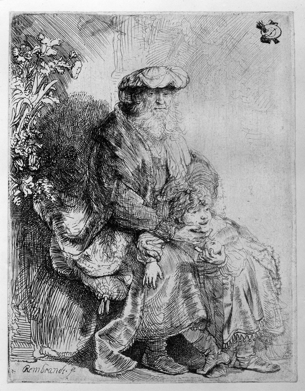 Abraham drží malého Izáka, asi 1637 od Rembrandt van Rijn