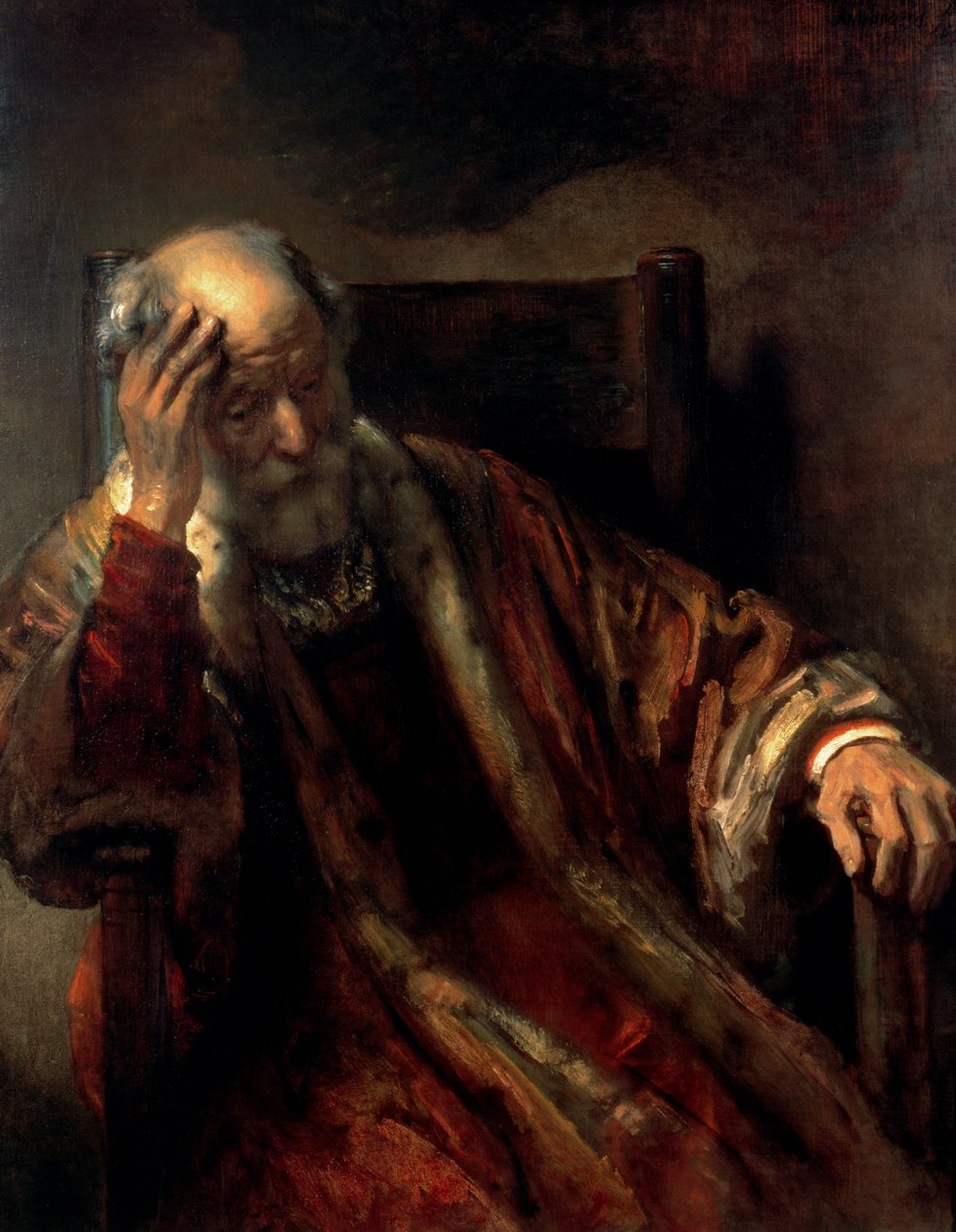 Starý muž v křesle od Rembrandt van Rijn