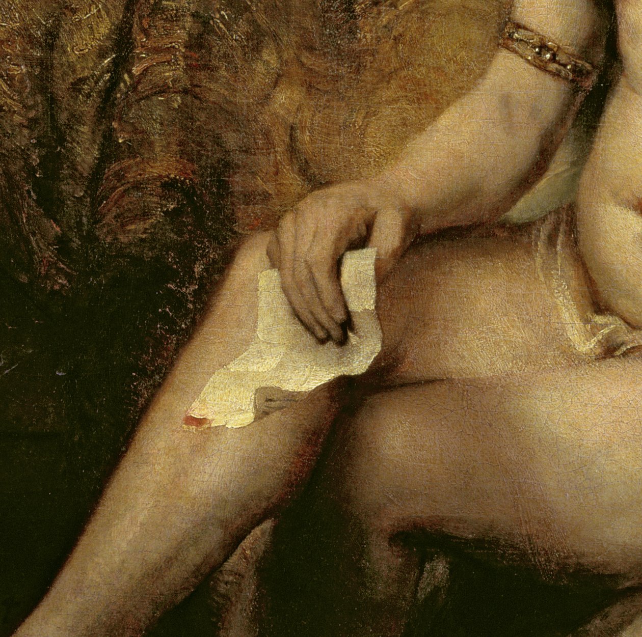 Koupající se Bathsheba, 1654 (detail snímku 44593) od Rembrandt van Rijn