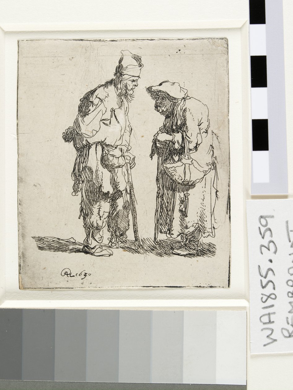 Rozhovor žebráka a žebračky, 1630 od Rembrandt van Rijn