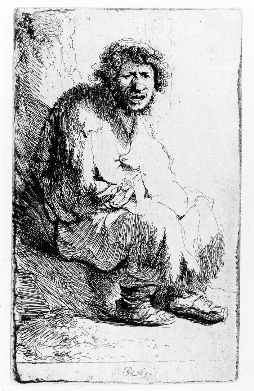 Žebrák sedící na břehu, 1630 od Rembrandt van Rijn