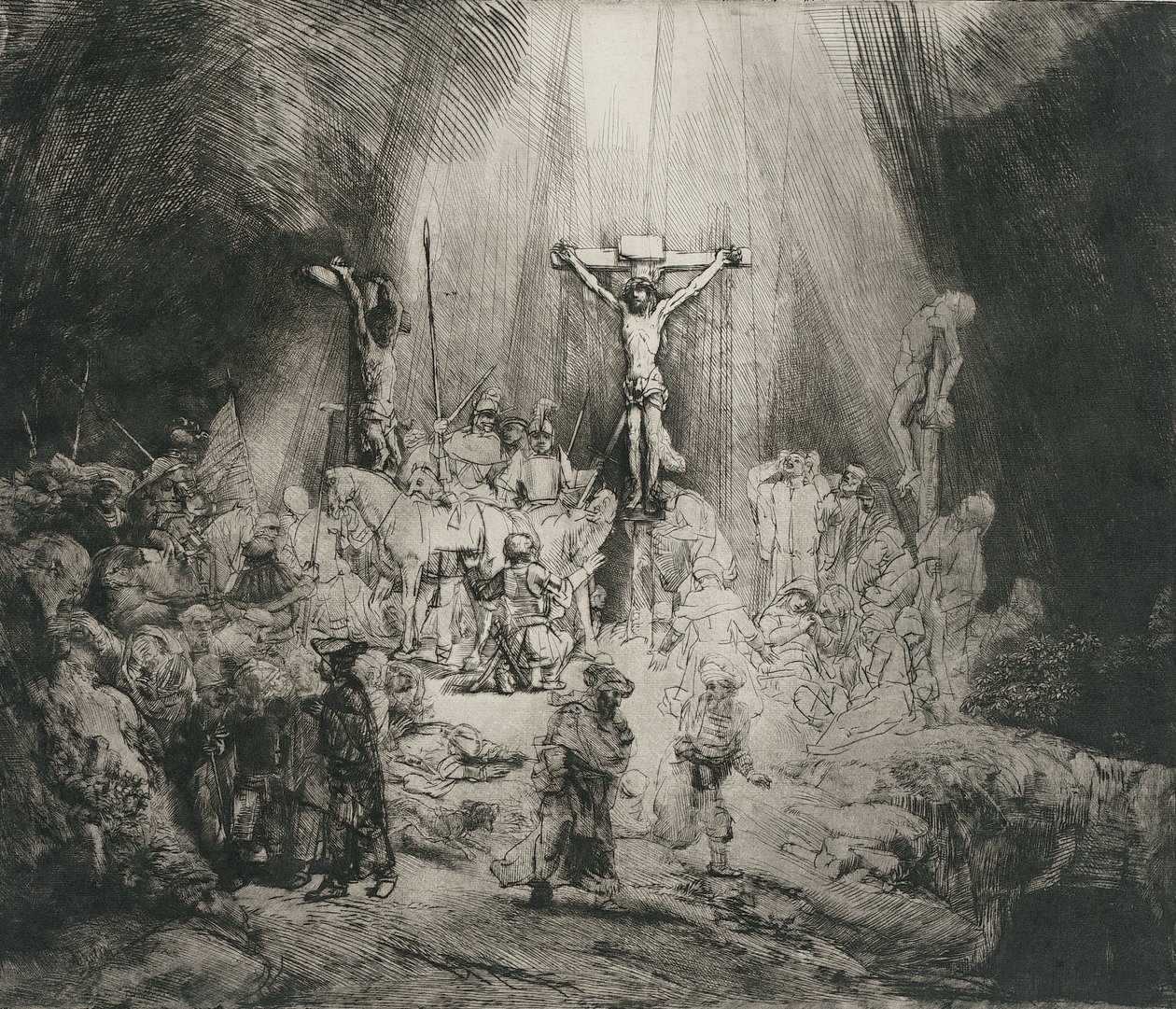 Kristus ukřižovaný mezi dvěma zloději (Tři kříže) od Rembrandt van Rijn