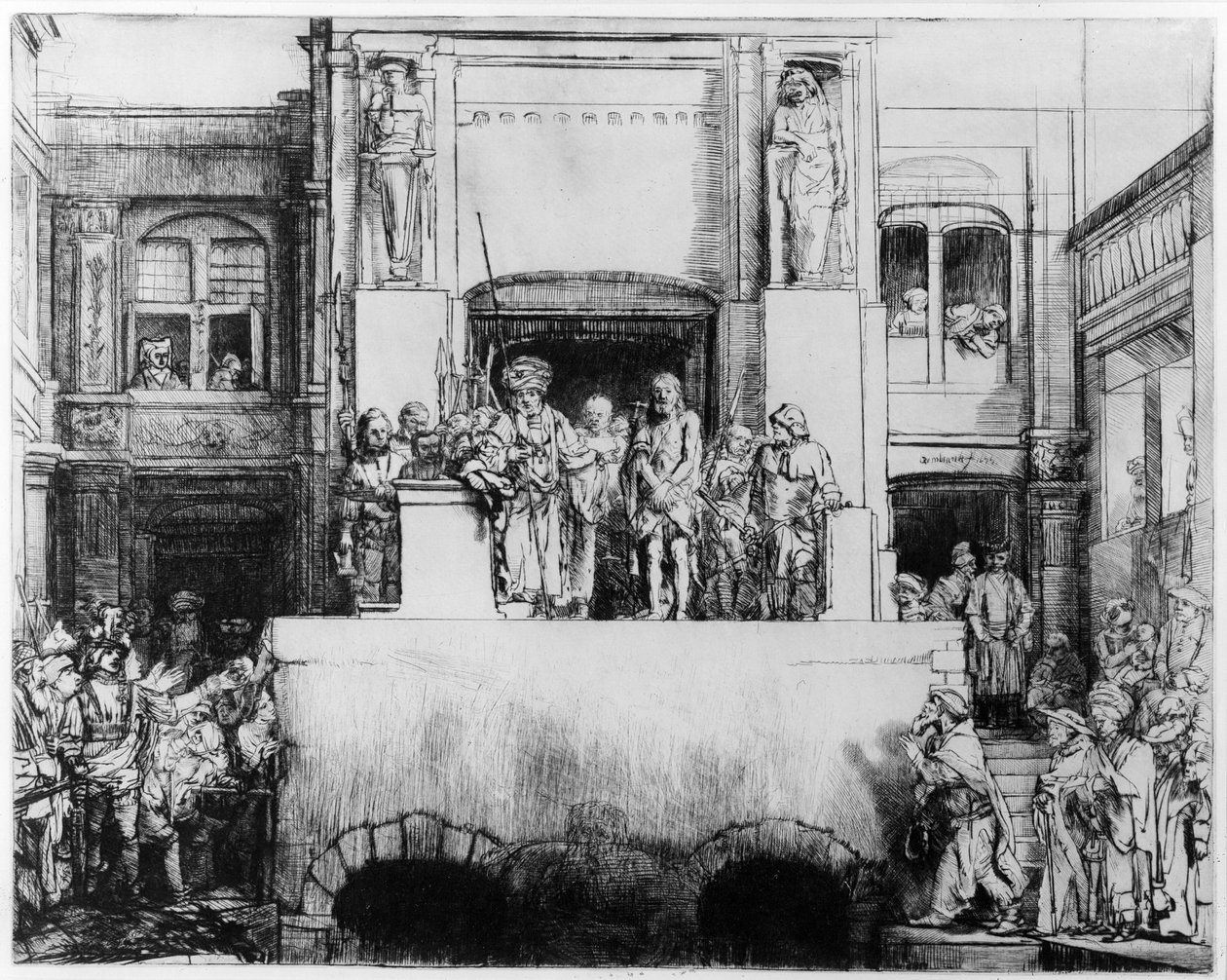 Kristus představený lidu, 1655 (suchá jehla) od Rembrandt van Rijn