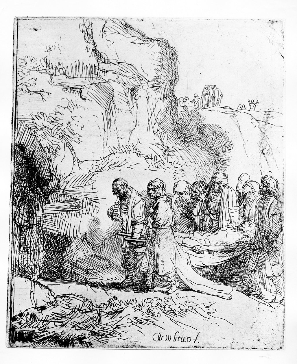 Kristus nesený ke hrobu, kolem roku 1645 od Rembrandt van Rijn