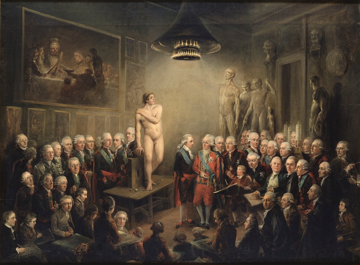 Gustav III. Návštěva Královské akademie umění od Rembrandt van Rijn