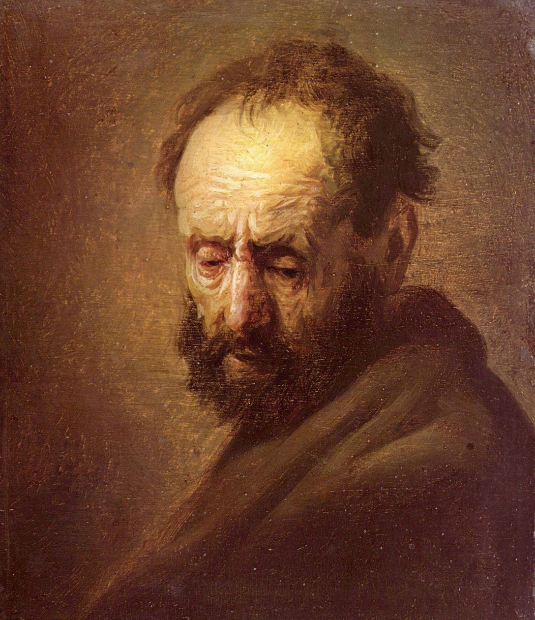Hlava vousatého muže od Rembrandt van Rijn
