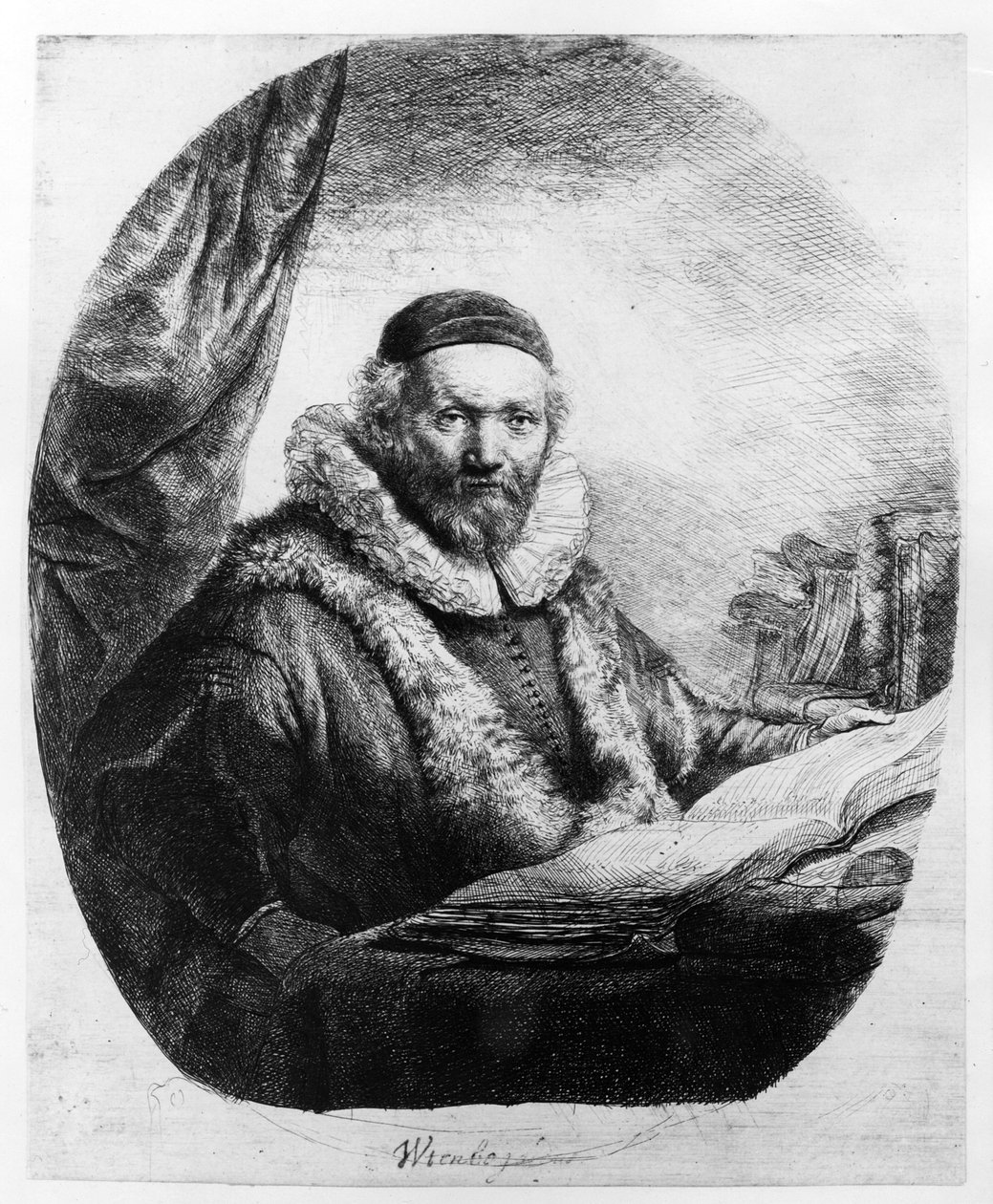 Jan Uytenbogaert, kazatel Remonstrantů, 1635 od Rembrandt van Rijn