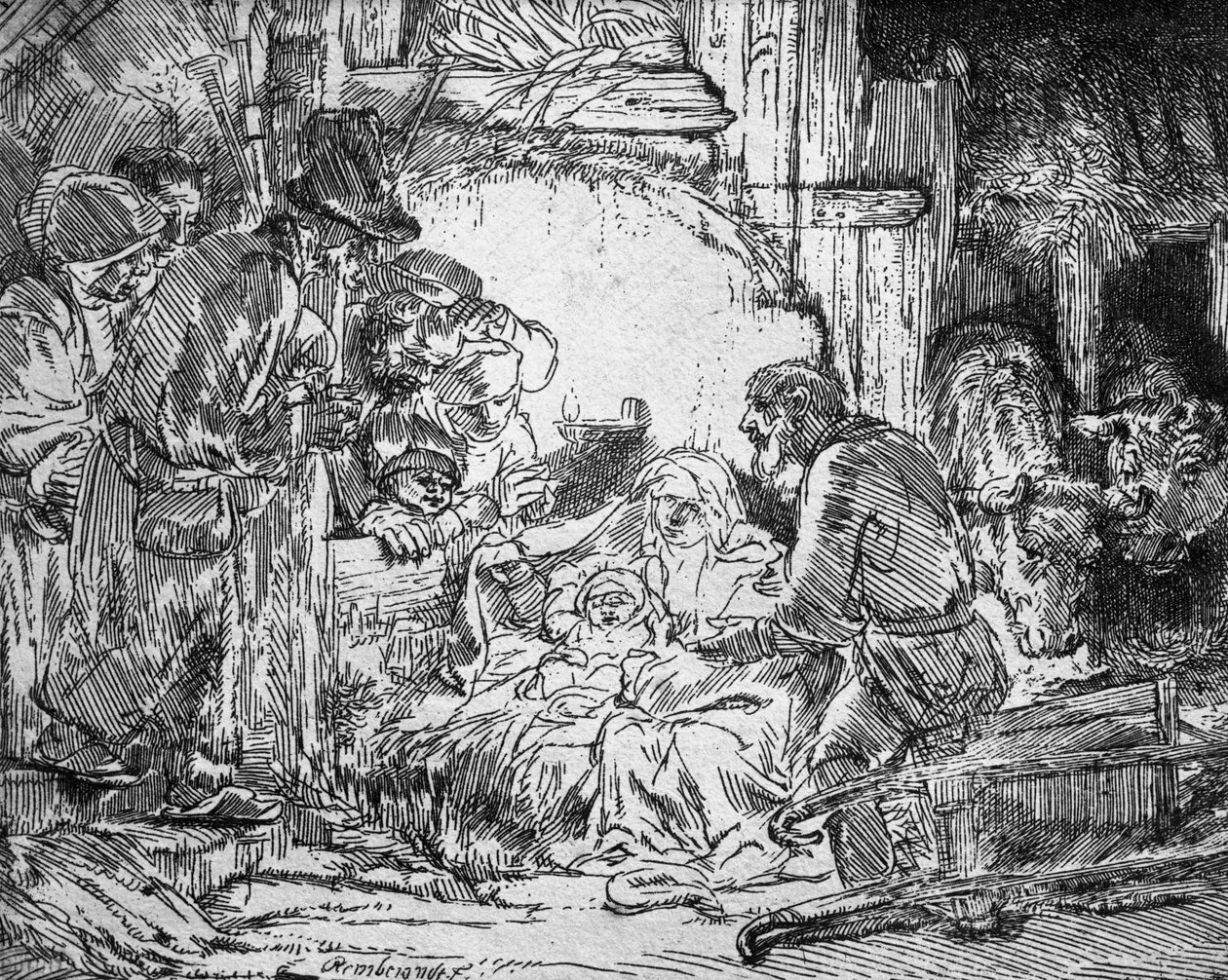 Narození Páně, 1654 od Rembrandt van Rijn