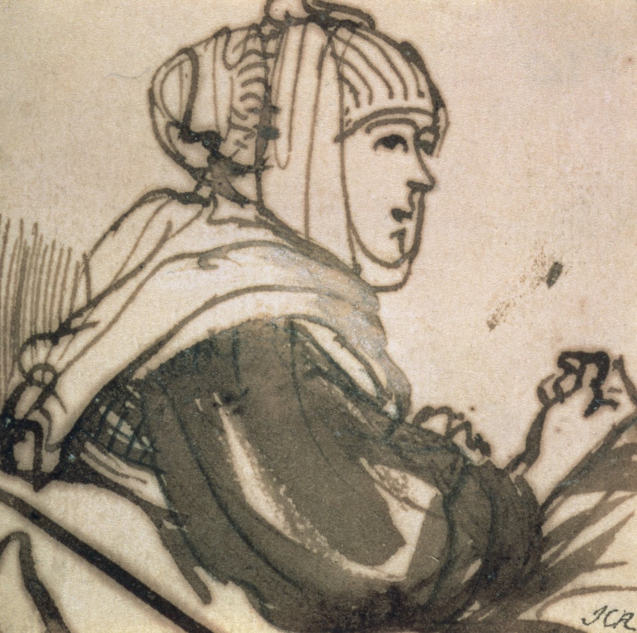 Portrét Saskie, 1634 (inkoust a mytí na papíře) od Rembrandt van Rijn