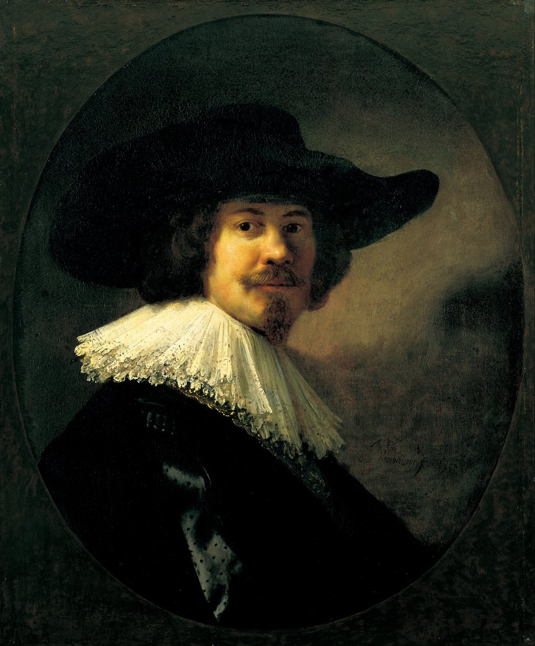 Portrét muže v širokém klobouku od Rembrandt van Rijn