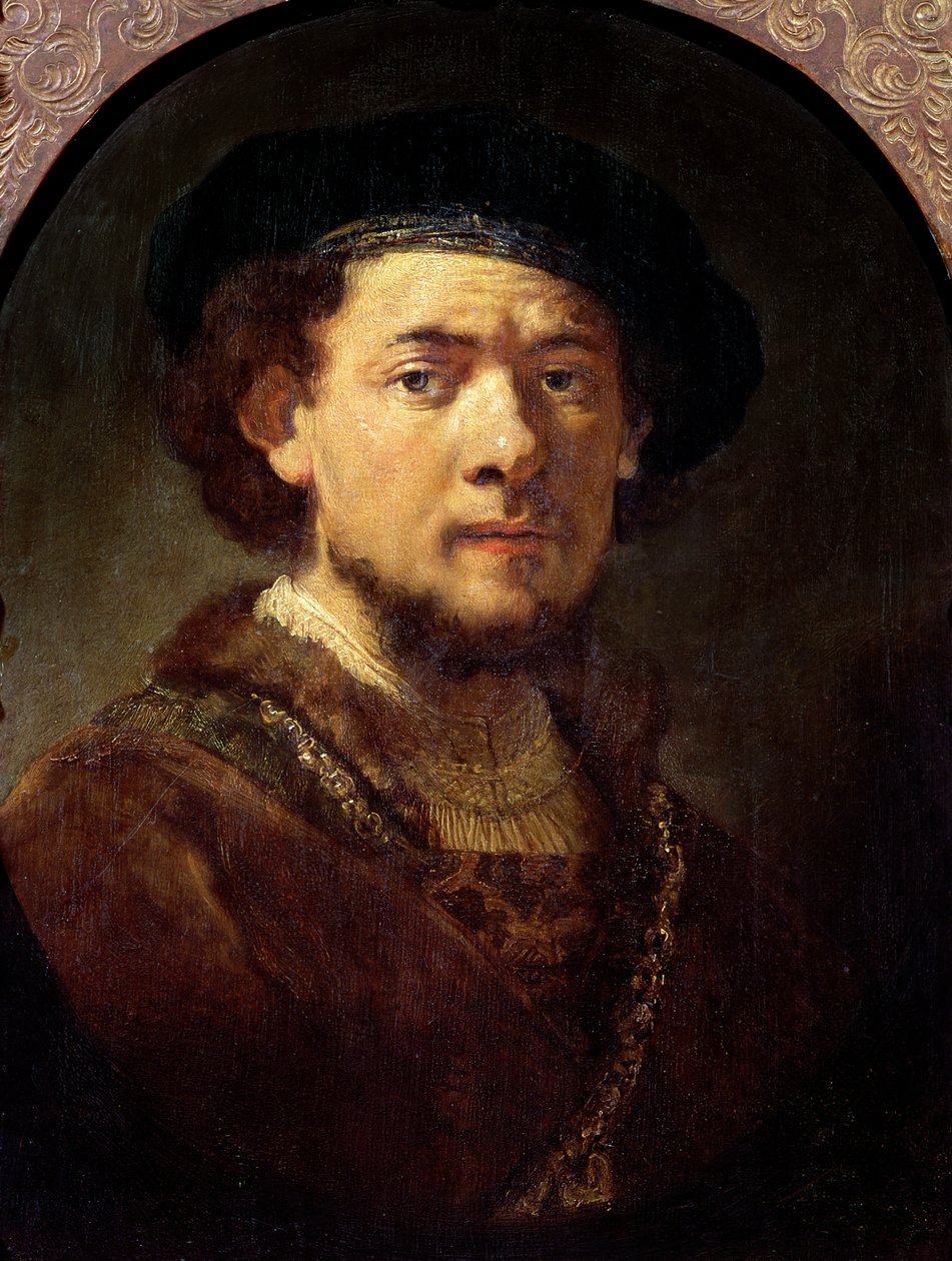 Portrét muže se zlatým řetězem aneb Autoportrét s vousy, 1634-36 od Rembrandt van Rijn