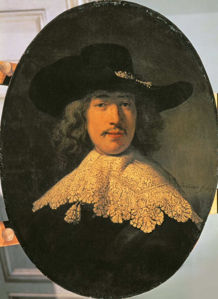 Portrét mladého muže s krajkovým límcem, 1634 od Rembrandt van Rijn