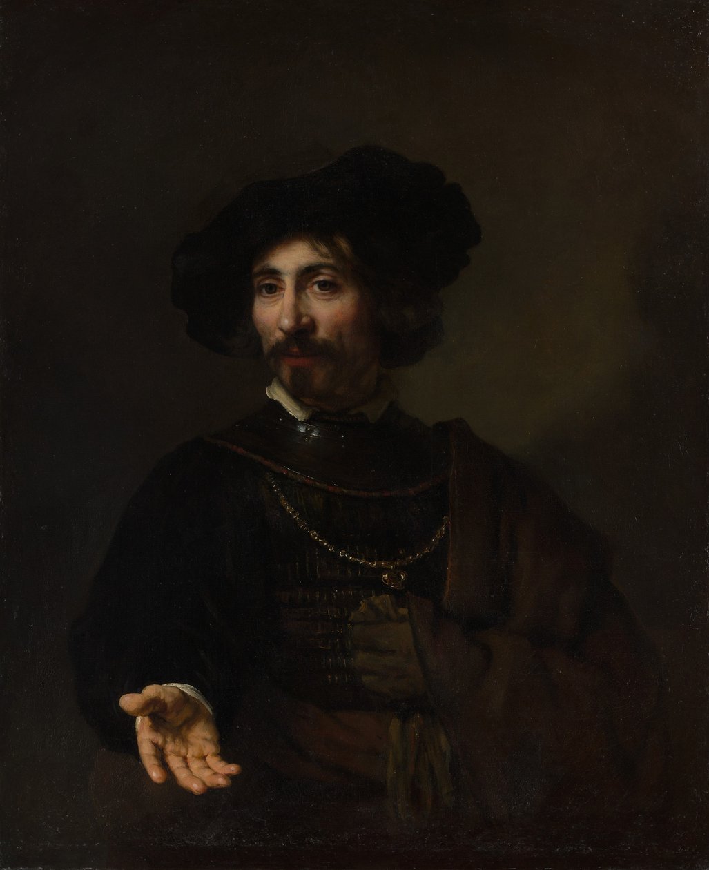 Portrét muže s ocelovou soutěskou od Rembrandt van Rijn