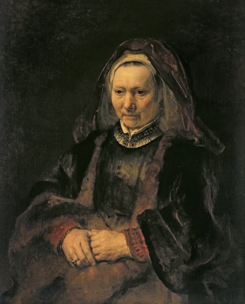 Portrét starší ženy, c. 1650 od Rembrandt van Rijn