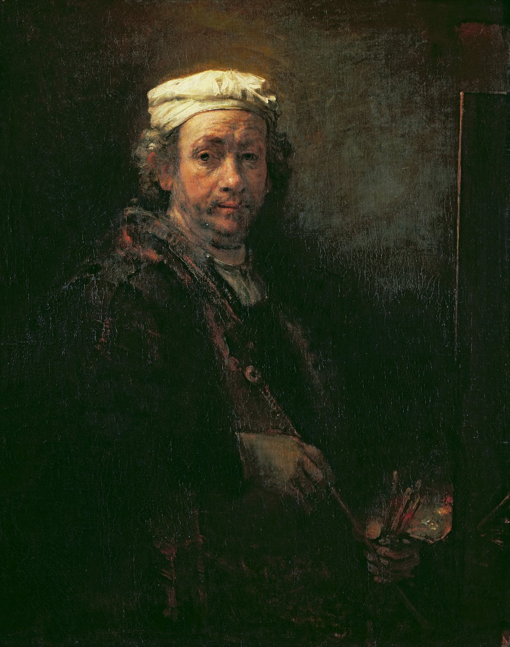 Portrét umělce u malířského stojanu, 1660 od Rembrandt van Rijn