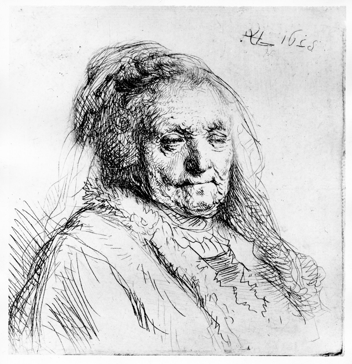 Portrét umělcovy matky, 1628 od Rembrandt van Rijn